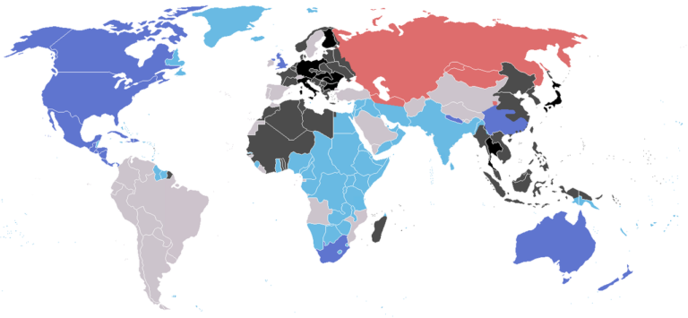 Mapa de los Aliados y las potencias del Eje en 1942