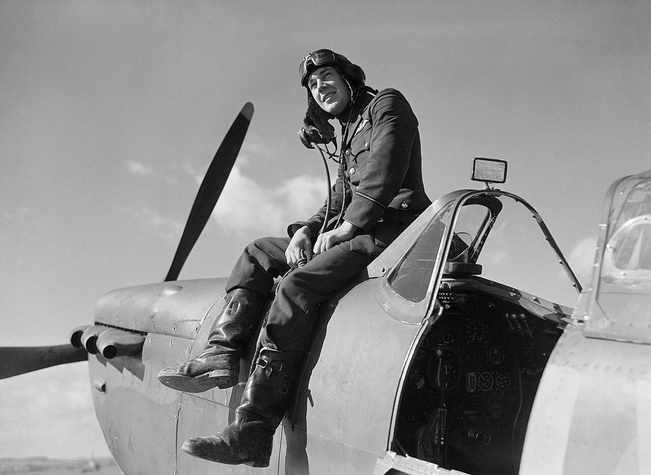 Piloto de Spitfire del Escuadrón 19 de la RAF en 1940