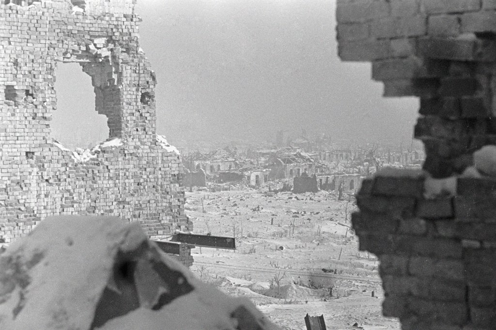 Ruinas de Stalingrado durante la batalla, 1942