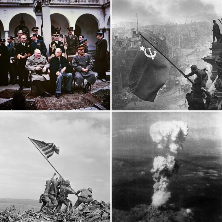 Imágenes de 1945: Yalta, la bandera soviética sobre Berlín, Iwo Jima y la bomba atómica